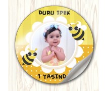 Arı Temalı Bebekler İçin Sticker Etiket