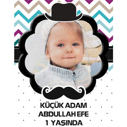 Küçük Adam ve Şapka Bıyık Temalı Resimli Bebek Cici